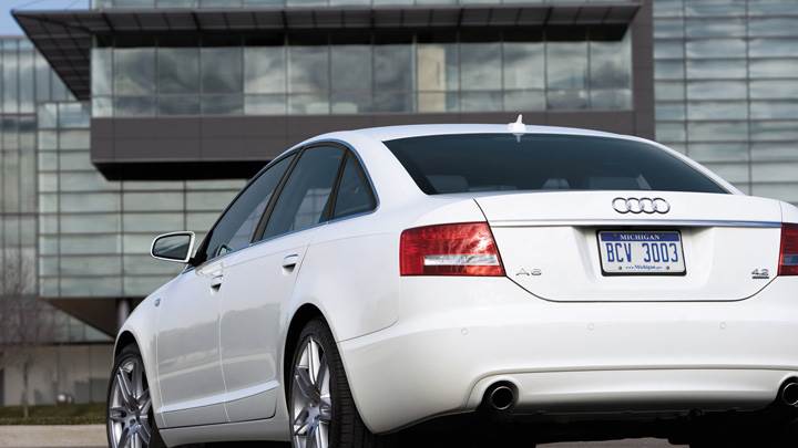 Back Pose Of Audi A6 S-line In White